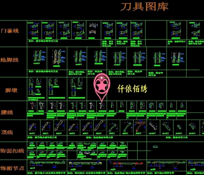 中式欧式踢脚线门套线cad图纸装饰顶线刀型石膏线条剖面设计素材