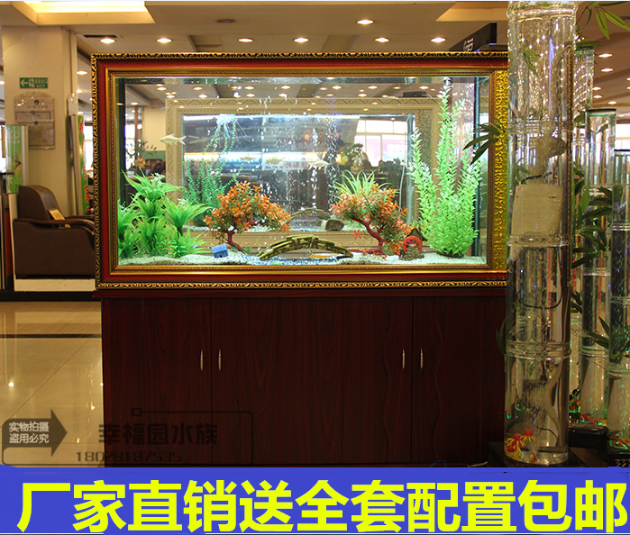 欧式鞋柜鱼缸水族箱1.2米 1.5米 1.8米隔断 玄关屏风鱼缸定做包邮