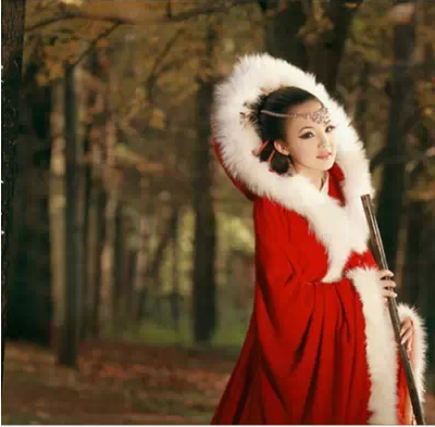 新款古代服冬装唐朝公主贵妃装大红袍仙女古装女拖尾演出服长裙