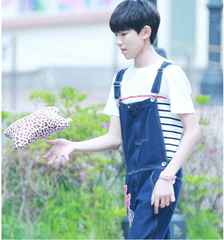 TFBOYS王源同款长裤 背带裤牛仔裤 王俊凯宠