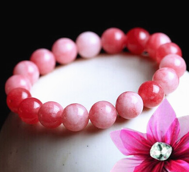 千晶坊 姻缘石 转邪运 招桃花天然开光草莓红白玉髓水晶手链