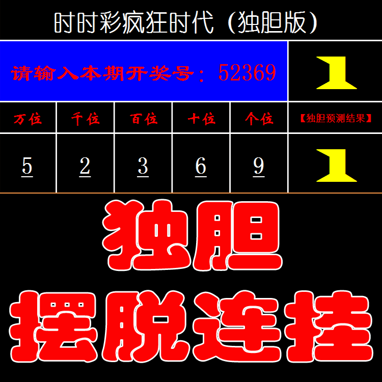 巧时时彩独胆方法技巧/毒胆前三中后三后三不定位/五星人工计划技