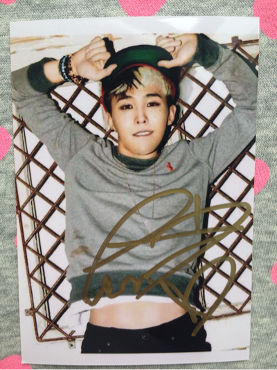 bigbang权志龙亲笔 签名照片 明星签名照 演唱会现场珍藏版包邮
