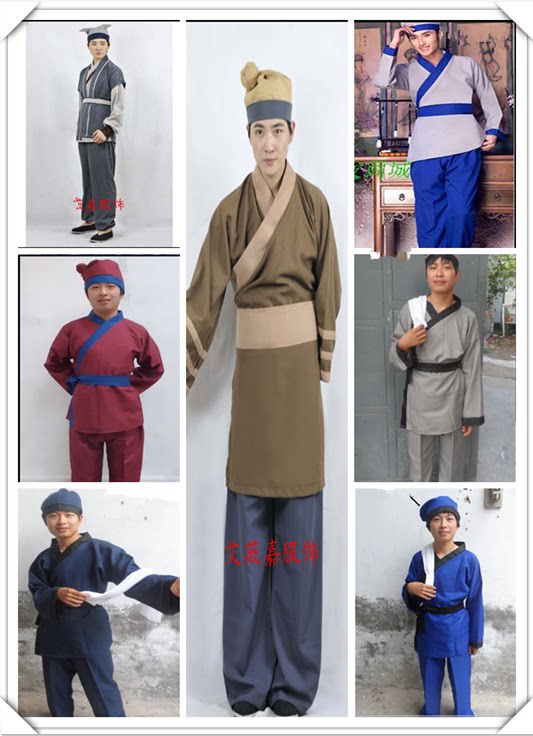 七夕牛郎织女古装汉服古代家丁小二仆人演出酒店工作服装男女表演