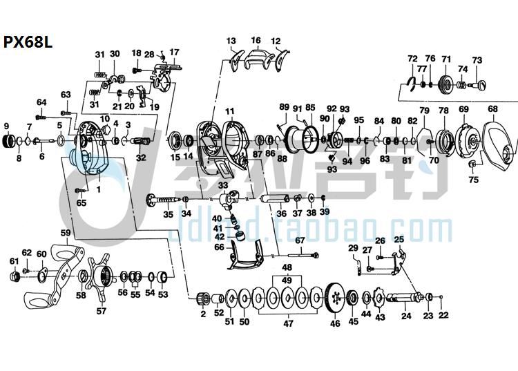 配件daiwa达瓦水滴轮px68l左/px68r右原配零件配件日本直邮订货