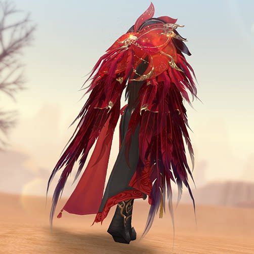 剑网3剑网三剑三剑3/宿世明光&middot;血凰流火/限量披风/火鸡毛