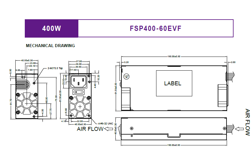 fsp/全汉fsp400-60evf非标准flex小1u电源/ace-818apm/服务器电源