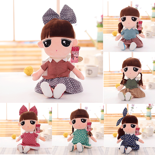 唯美女孩公仔布娃娃可爱牛仔淑女毛绒玩具玩偶儿童生女日礼物包邮